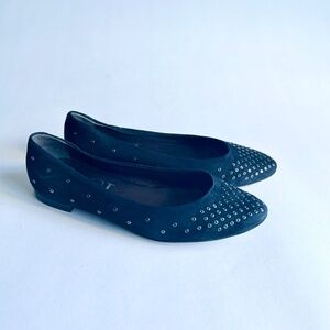 AGL Black Suede Genuine Leather Rubber Outsole Flats size EUR 40, US 9.5